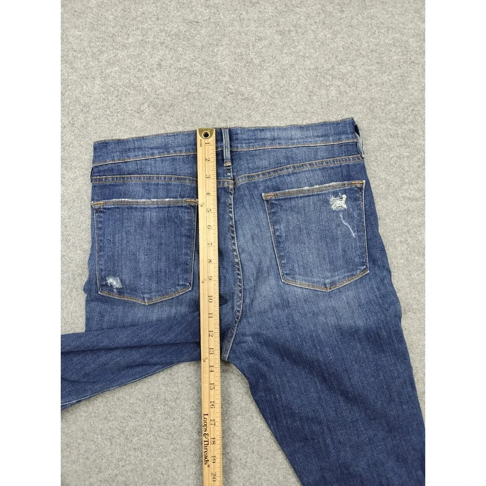 Frame Le High Skinny Jeans Womens 32 Blue High‎ Rise Distressed Stretch 32x28.5